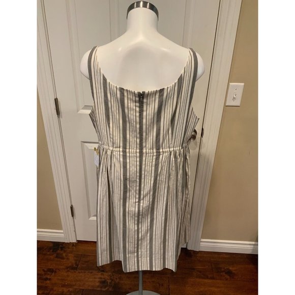 Rebecca Taylor White & Gray Striped Sundress "Empire Dress", Size 16 NWT! - Picture 7 of 8